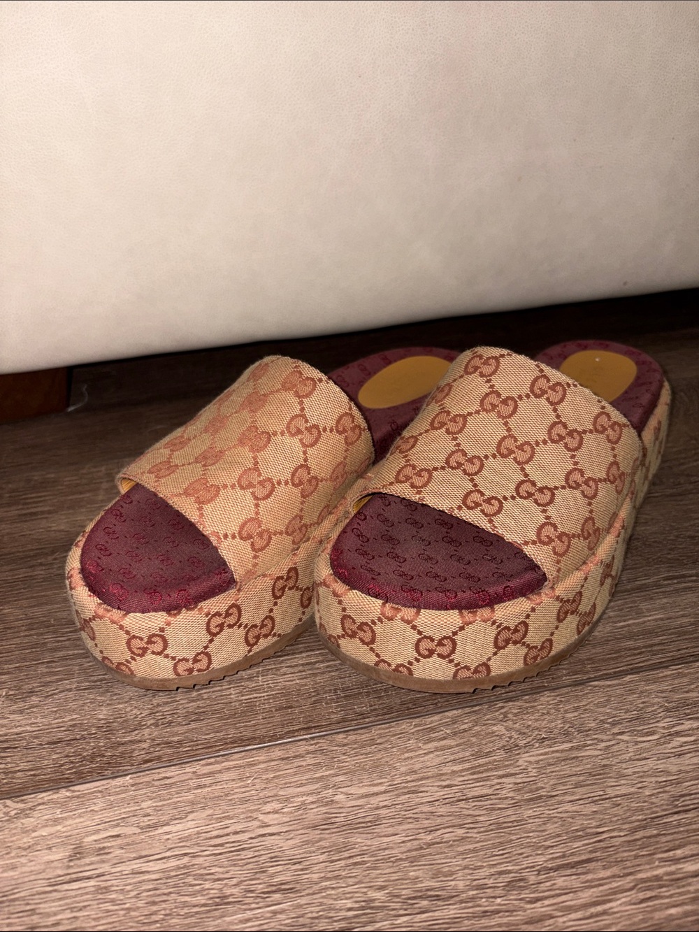 Gucci platform slides